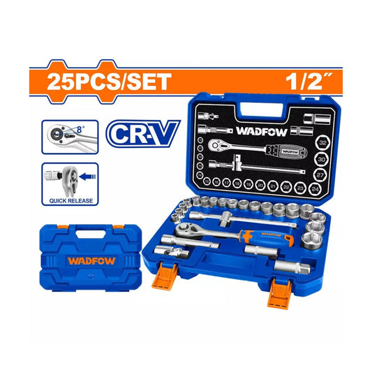 25 PCS SOCKET SET 1/2" WST2D25 (WADFOW)