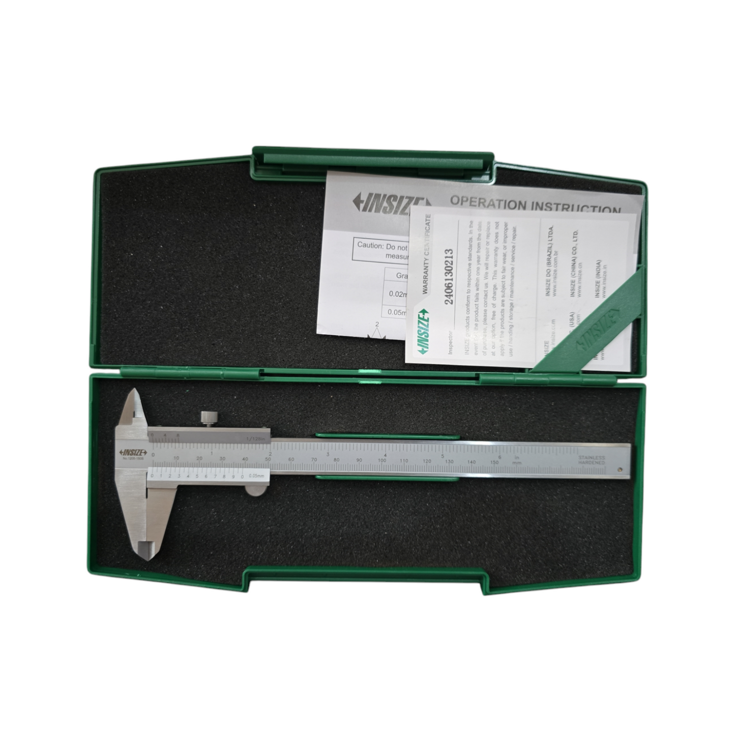 1205-150S Vernier Caliper 6" 0-150x0.05mm/0-6x1/128" (INSIZE)