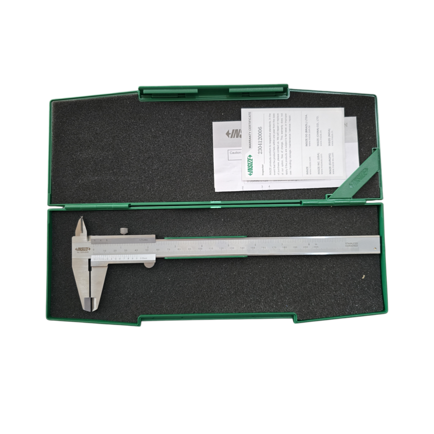 1205-200S Vernier Caliper 8"0-200x0.05mm/0-8x1/128"(INSIZE)